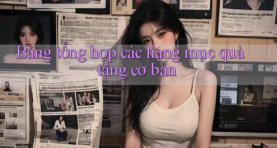 Bảng tổng hợp các hạng mục quà tặng cơ bản